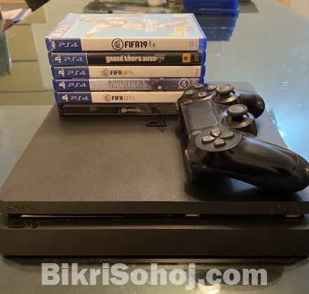 PS4 SLIM With 6 Games (FRESH)